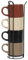 HOME DECO FACTORY, KA0500, Tasse Unie Set de 4 avec Support, Céramique Durable, Design Élégant et Pratique, Idéale pour Café et Thé, Couleurs Neutres, Taille Standard, Beige, Marron, Noir, Blanc