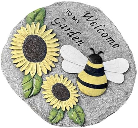 Supvox 1stück Dekorativer Garten-trittstein Resin Mit Sonnenblumen-design Für Stilvolle Außenbereiche Garten-dekoration Für Und Rasenflächen Langlebig Und Installieren