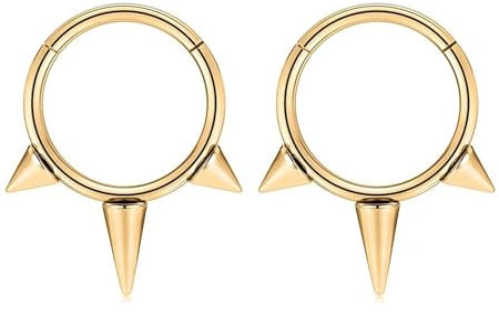 Tolldek 2 Stücke Nase Nostril Piercing Stecker, Edelstahl 1.2mm Hoop Niet Nasenstecker Gold, Piercing Stecker Nase, Ohr Nasen Piercing für Frauen
