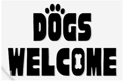 Dogs Welcome - Paw & Bone: Pet-Friendly Business Decal, Pub Window Sticker, Storefront Sign for Pubs, Restaurants, Cafe, & Bars