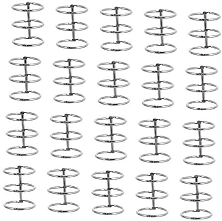 Angoily 20pcs Metal Binder Clips for Loose-Leaf Notebook Writing Notebook Ring Binder Snap Rings Office Supplies School Supplies for Students
