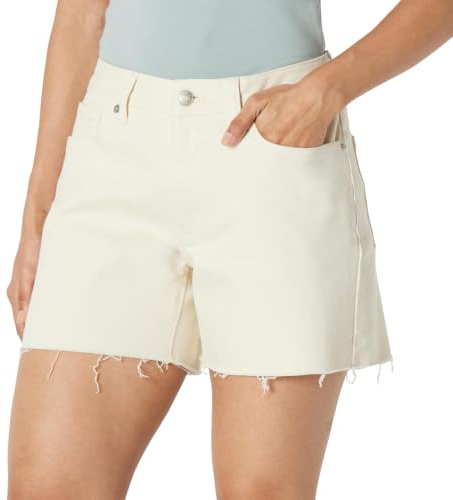 Amazon Essentials Pantalones Cortos Vaqueros de Tiro Medio, Corte Holgado y Poca Elasticidad Mujer