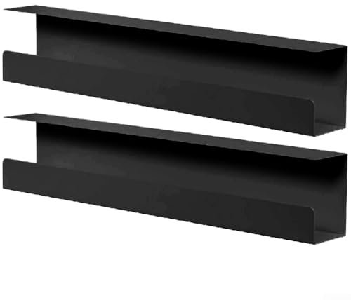 Metall-Kabel-Management-Tablett für den Einsatz unter dem Schreibtisch, hält Kabel organisiert und einfache Installation (schwarz)