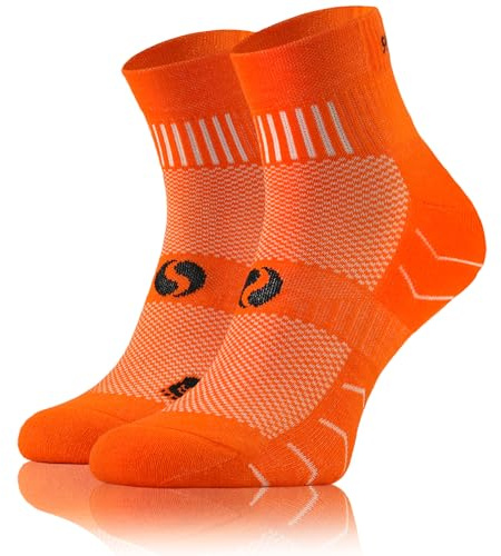 sesto senso 1 Paar Laufsocken Baumwolle Sportsocken Damen Herren Bunte Sport Socken 43-47 Orange