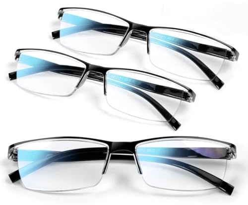 COJWIS 3 pack Lesebrille Herren Damen mit Blaulichtfilter Augenoptik Brille Lesehilfe Federscharniere Computerbrille für Herren Damen