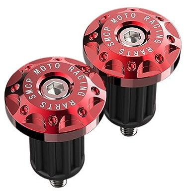 ZHAOQIN Contrapesos Manillar Moto 2 uds CNC Manillar de Metal Extremos de Manillar empuñaduras for Manillar de Motocicleta de 16-18mm Enchufe de contrapeso Deslizador Accesorios de Moto de Cross(Red)