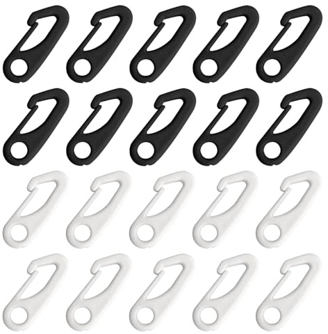 SYEYCW 20 Pezzi Moschettoni Bandiera, Nylon Flag Pole Clip a Scatto, Ganci in Nylon per Bandiera, Pennone Moschettone Accessori di Montaggio, Moschettone Clip Ganci a Scatto per Fissare Bandiera