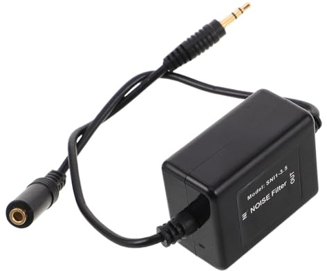 OSALADI Filtro Audio Auto Aux Antirumore Alimentazione Isolatore Loop per Eliminare Disturbi e Fruscii in Impianti Stereo Auto e Audio Domestico Pulizia Segnale Sonoro