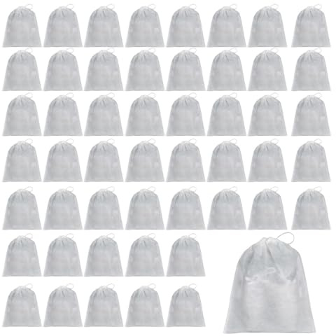 50 Piezas Bolsa De Viaje para Guardar Zapatos, Fundas Transparentes De Almacenamiento con Cordón De Cierre, Bolsas Zapatos Almacenaje Adecuado para Viajes Hogar, Guardar Zapato, Ropa