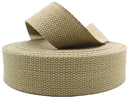 Polypropylenvävband, bomullsblandad möbelväv for bältesband, bagageband, 9 meter/rulle mm(Tan,50 mm)