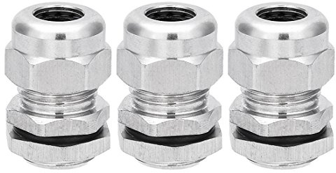 sourcing map 3PCS PG9-3 Prensaestopas Sujetador relleno de Metal Conector impermeable contratuerca