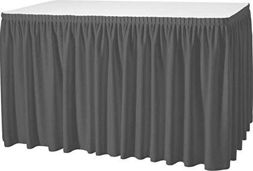 Gastro Uzal battiscopa con pieghe plissettate, antrace / grigio, 4,90 x 0,73 m, per tavoli del buffet