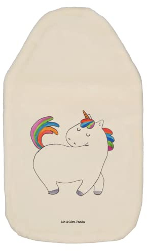 Mr. & Mrs. Panda Wärmflasche Einhorn Stolzieren - Geschenk, Einhorn Deko, anders, Unicorn, Kleine Wärmflasche, Wärmflasche mit Bezug, Wärmekissen,