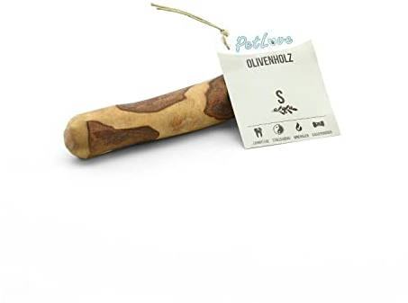 PetLove Kauholz für Hunde aus Olivenholz • Holzknochen als Hundespielzeug • Kauknochen als Zahnpflege & Kauspielzeug für Hund • Größe: S (60-99g) • Ideal für Welpen & kleine Hunde