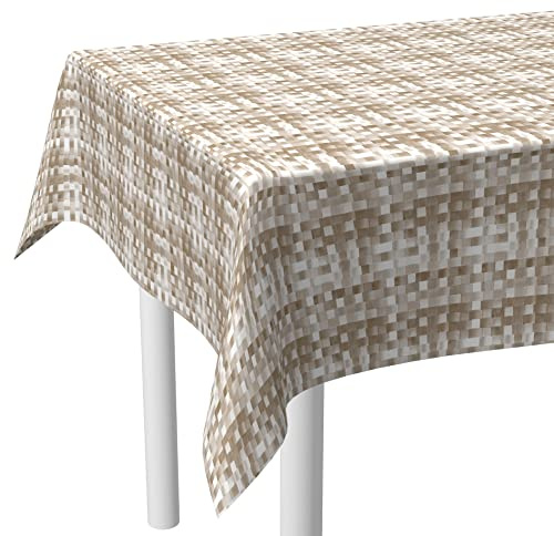 LILENO HOME Tovaglia lavabile venduta al metro 200x140cm (bordo tagliato) in tessuto a carreaux nichel - Tovaglia in cera d'api idrorepellente ideale come tovaglia o runner per set da birreria