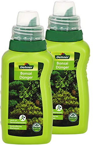 Dehner Bonsaidünger, hochwertiger Flüssigdünger, Dünger für Bonsai, NPK-Dünger, mit Spurennährstoffen, 2 x 250 ml (500 ml), für je ca. 50 l