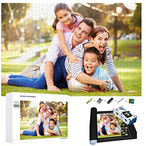 Personalisiertes Puzzle Fotopuzzle 1000 Teile für Erwachsene - Eigenes Bild Puzzle Selbst Gestalten - Individuelles Geschenk für Jahrestag Familie Haustier - Holzpuzzle Set