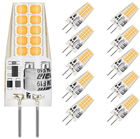 MUSUNIA G4 LED 3W 12V AC/DC Ampoules, G4 3W led Équivalent 30W Ampoule Halogène, Blanc Chaud 3000K,Non Dimmable, Lot de 10