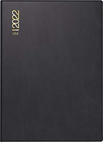rido/idé 7013002902 Taschenkalender perfect/Technik I, 2 Seiten = 1 Woche, 100 x 140 mm, Kunststoff-Einband schwarz, Kalendarium 2022