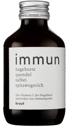Kruut – Immun Kräuterauszug bio 150ml – Elixier aus Wildkräutern Hagebutte, Salbei, Spitzwegerich, Thymian mit natürlichem Vitamin C – Oxymel Tinktur Kräuterdrink Sirup Kur aus heimischen Superfoods*