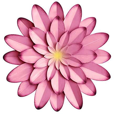 AHYS Metall-Wandkunst, Metall-Wanddekoration, für drinnen und draußen, Metallblumen, Wanddekoration für Wohnzimmer, Schlafzimmer, Badezimmer, Garten, 30,5 cm, Rosa