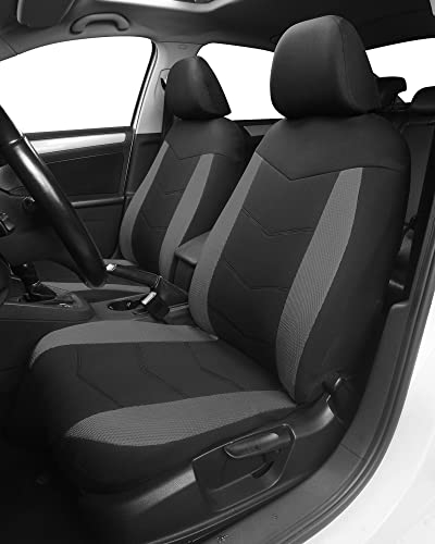 TOYOUN Universal Autositzbezüge für Vordersitze - Sitzbezüge Auto Atmungsaktiv Sitzschoner Auto - Schonbezug Autositz Vorne 2er Set Autozubehör, Grau