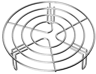 Grille à vapeur en acier inoxydable, support de cuisson pour cuiseur vapeur - Grille à gâteau ronde - Pour casseroles, casseroles - Grille de refroidissement - Grille de gâteau (19,5 x 5,5 cm)