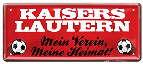 helges-shop Kaiserslautern Fan Blechschild - Retro Fußball Schild - Deko Fanartikel für Wohnzimmer Kinderzimmer Werkstatt - schöne Geschenkidee für große und kleine Lautrer Fussball Fans - 28x12cm