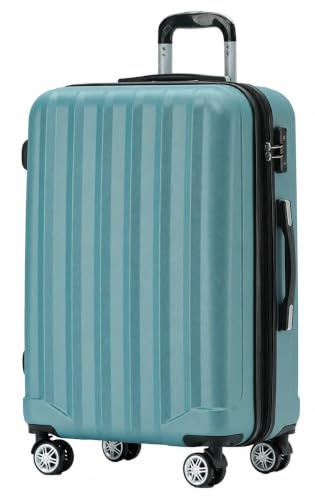 BEIBYE TSA-Schloß 2080 Gepäck Zwillingsrollen Reisekoffer Koffer Trolley Hartschale Dehnungsfuge (Ice Blue, XL)