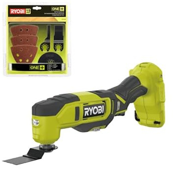 Pack RYOBI - Multitool RMT18-0 - 18V One+ - 11 accessoires - Sans batterie ni chargeur - Kit spécial bois 15 pièces RAK15MT