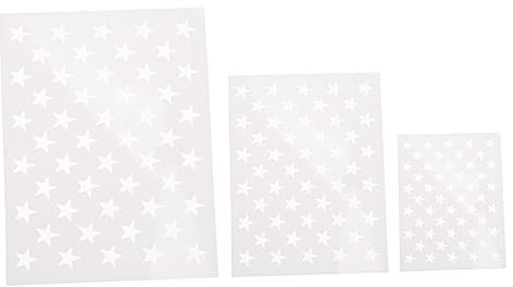 Angoily 3stücke Hohl Malschablone Stern Für Wand Holz Glas Stoffe Diy Zeichenvorlage Wandmalerei Schablone Hohlmalerei Kunststoff Langlebig