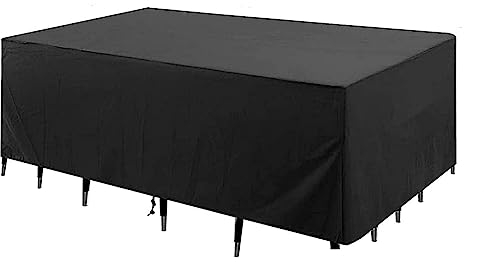 Jianghu Art Schutzhülle Abdeckhaube Garten Gartenmöbel 140x90x90cm Polyesterfasern Schutzhülle für Gartentisch Abdeckung, Schwerlast Abdeckplane für Gartentische Sitzgruppe