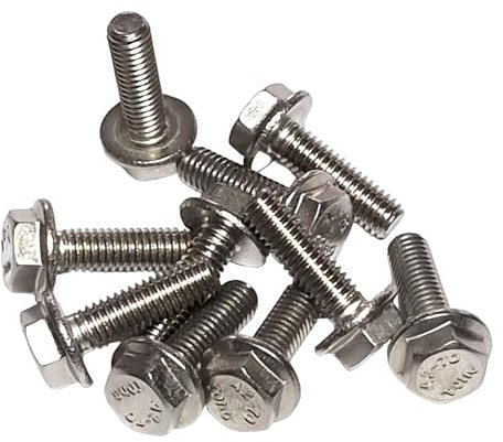 M6 x 16mm Flanged Hex Bolts Fully Threaded A2 Stainless Steel - Secure Fastening Solution for Various Applications (Pack of 10)