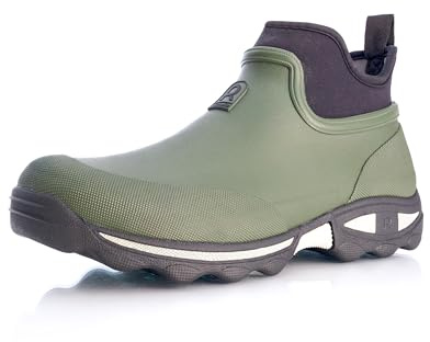 Rouchette Damen Gummistiefel Kurze Rutschfeste Regenstiefel Gartenschuhe Wasserdichte Kurz Stiefel