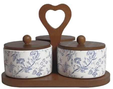 MEETOZ Ceramic Condiment Appetizer Set,with lid Porcelain Divided Serving Dishes, Relish Tray, Perfect for Chips and Dip, Veggies, Candy and Snacks, Fruits, appetizers