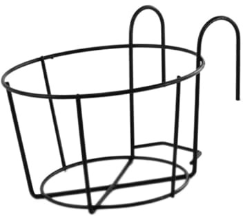 Toddmomy 1Pièce Support de Pot de Fleurs Rond à Suspendre Étagère Murale pour Plantes Décoration de Balcon et Jardin Design Européen Noir
