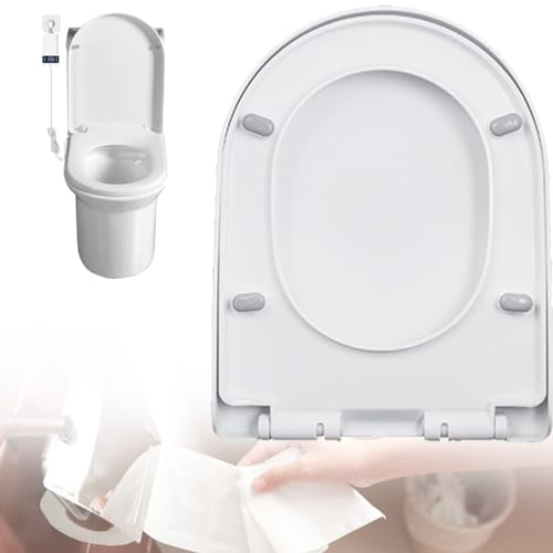 Elektrischer digitaler intelligenter beheizter Toilettensitz Toilettensitz Schnellverschluss für einfache Reinigung,V-förmiger/U-förmiger Toilettendeckel-Toilettensitz,U-shaped