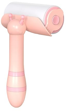 VKEID Fusselrolle Klebriger Fusselentferner, Rollentyp, klebriger Fusselreiniger, Haarreiniger, klebrige Fusselbürste, Katzenkleidung, Fusselentfernerbürste (Color : Pink, Size : 17.3x11.7x7.6cm)