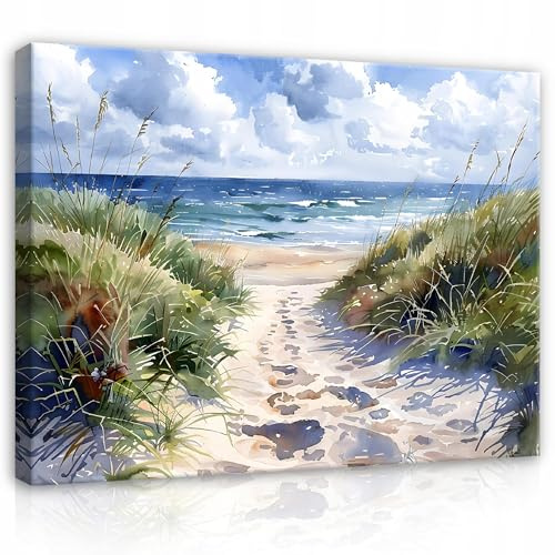 WallArena Leinwand Bilder 60x40 cm | Meer Strand, Leinwandbilder, Bild auf leinwand, Format: 60x40 cm (BxH) - einteilig auf Canvas Leinwand. Das Leinwand