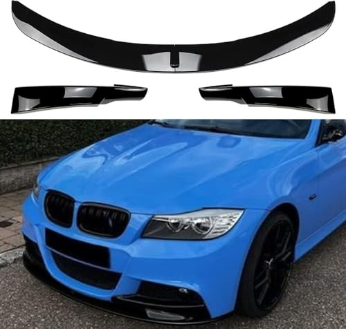 Auto Frontspoiler Lippe für BMW 3 Series E90 E91 LCI M Sport 2009-2012 Kratzfest Kollisionssicher Lippenspoiler Frontstoßstangenlippe,B/GlossyBlack