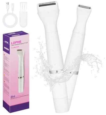 LOPHE Ladyshaver, rasoio elettrico da donna senza fili per viso, ascelle, zona intima, sopracciglia, gambe