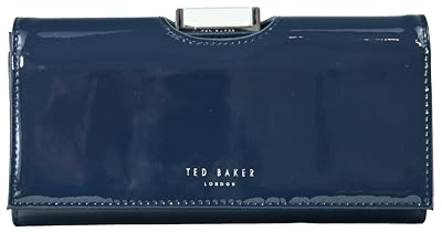 Ted Baker London Bitaas Geldbörse für Damen, groß, mit Bommel, aus Lackleder, Marineblau