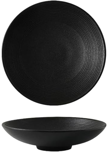 BODHIS Set di 2 Insalatiere Ciotola per Zuppa di Grande capacità Ciotola per Ramen in Stile Giapponese Lavabile in Lavastoviglie e Ciotola per Verdure Adatta al Microonde (Nero