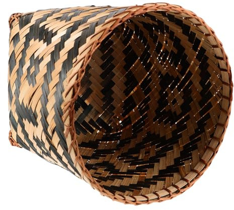 IMIKEYA Panier Tissé En Rotin Pour Salle Familiale Panier De Rangement Ménager Et Poubelle Rétro Créatif