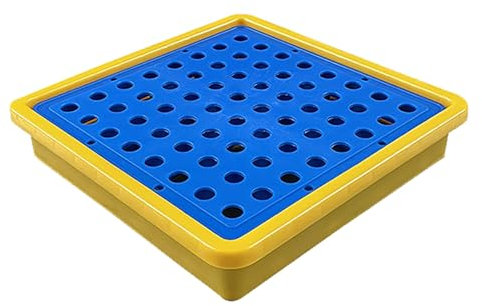 Generisch Auslaufsichere Wanne, modulare Auffangwanne mit oberen Gittern, Plattform zur Verhinderung von Ölfässern (340 x 340 x 65 mm)