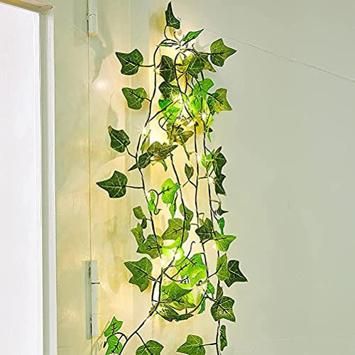 aqxreight 10 Mètres 100 LED Guirlande de Lierre Artificiel Lumière Artificielle Pl Vigne Guirlande Suspendue LED Guirlandes Lumineuses Déco Patio St éclairage Guirlande de Lierre