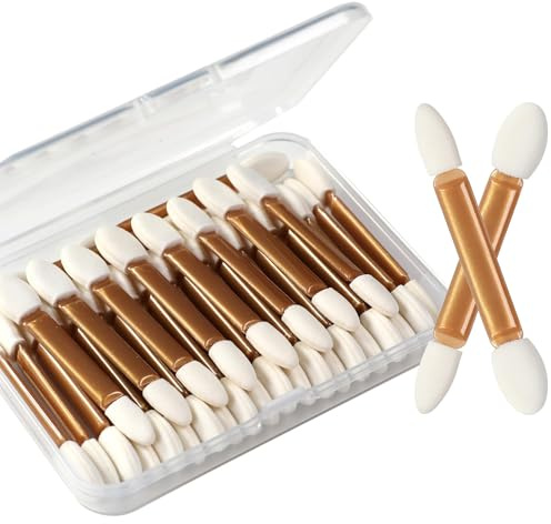 Kinretixia 30 Stück Doppelseitige Schwammpinsel, Lidschatten Applikator Set, Wiederverwendbarer Applikator Aus Weichem Latex Für Make-up, Ideal Zum Schminken