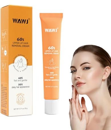 WAWJ® Crème dépilatoire pour le visage, Crème dépilatoire pour les parties intimes, Épilateur confortable pour femme, Épilation de la lèvre supérieure adaptée pour la lèvre supérieure, les sourcils