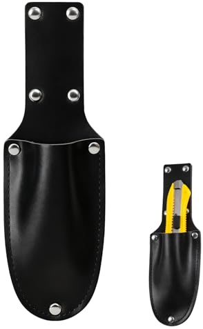 leruiyezs Pochette pour Couteaux De Poche en Cuir Véritable avec Clip De Ceinture,Noir,À Outils Renforcé,Et Etui Couteau Ceinture pour Lames Pliantes,Utilisation Quotidienne,Randonnée,Chasse,Camping