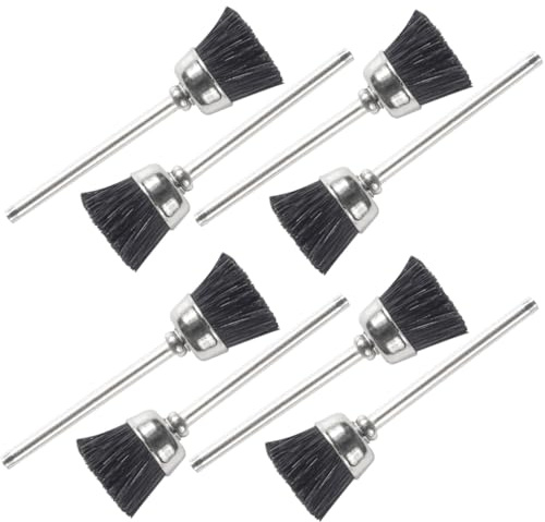 TOYZFRIENDY Brosse de Nettoyage Lot de 8 Pièces Poils Robustes pour Accessoires Professionnels de Nail Art pour Embouts de Perceuse à Ongles en Métal en Salon ou École